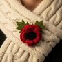 Handmade Felt Poppy Brooch, thumbnail 1 of 3