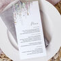 Whimsical Spring Wedding Menu Cards, thumbnail 1 of 4