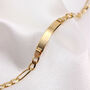 Personalised Ladies 9ct Gold Figaro ID Plate Bracelet, thumbnail 6 of 6