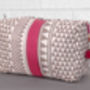Sankari Stripe Pattern Cotton Washbag In Grey / Pink, thumbnail 3 of 12