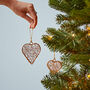 Hand Crafted Metallic Hanging Wire Heart, thumbnail 4 of 7
