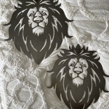 Striking Lion Head Metal Art Wall Plaque, 10 of 12