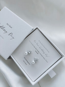 Sterling Silver Pearl Bridal Earrings, 3 of 5