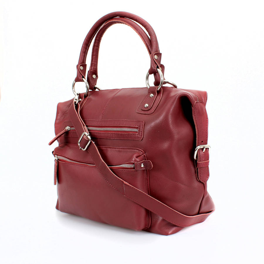 hampton leather zip tote by the leather store | notonthehighstreet.com