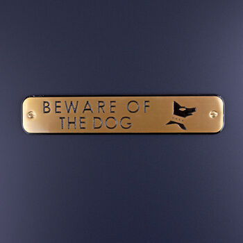 G Decor Premium Lacquered Polished Brass Door Sign Engraved Beware Of The Dog Or Mailbox Plaque For Indoor Or Outdoor Display, 2 of 3