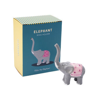 Ellie The Elephant Ceramic Ring Holder In Gift Box, 2 of 4