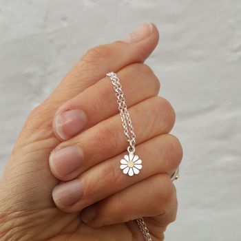 Teeny Daisy Pendant In Solid Silver And 18ct Gold, 2 of 6