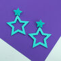 Star Cut Out Pastel Blue Earrings, thumbnail 1 of 6