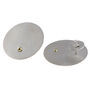 Large Silver Disc With Gold Ball Stud Earrings, thumbnail 3 of 7