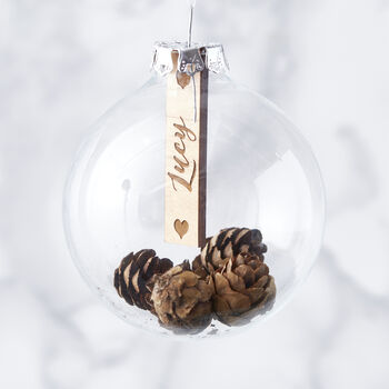 Personalised Pine Cone Christmas Bauble, 5 of 8