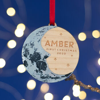 Baby's First Christmas Moon Tree Ornament, 4 of 8