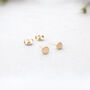 Mini 18ct Yellow Gold Plated Disc Stud Earrings, thumbnail 1 of 6