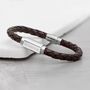 Personalised Men's Roman Numerals Leather Bracelet, thumbnail 6 of 7