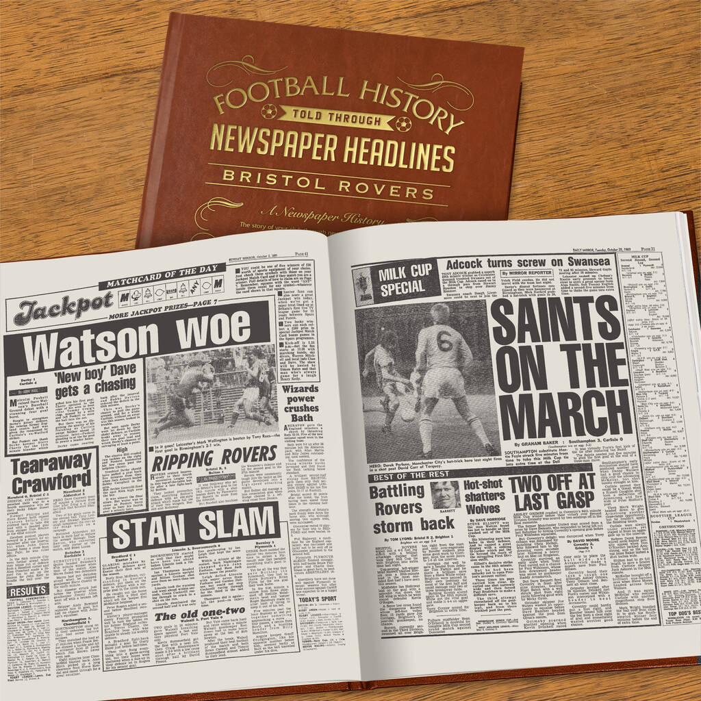Bristol Rovers Personalised Football Newspaper Book By Historic