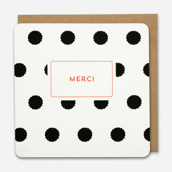 'Merci' Splat Spot Thank You Card, 2 of 2