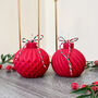 Red Christmas Candle With Christmas Tree Bauble Design, thumbnail 8 of 11