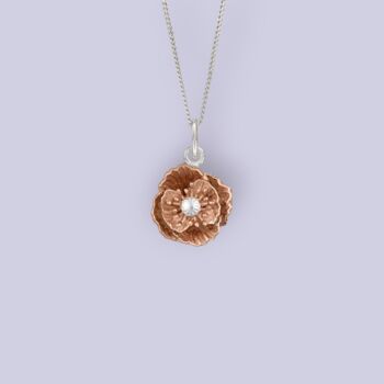 Tiny Poppy Necklace In 18ct Rose Gold Plated Silver, 2 of 12