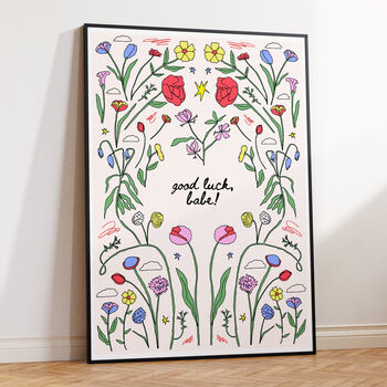 Chappell Roan 'Good Luck, Babe!' Floral Pop Lyric Art Print, 4 of 7