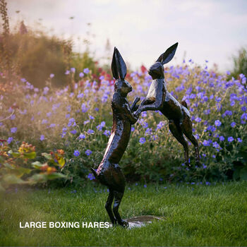 Pair Of Boxing Hares Made From Recycled Metals, 4 of 4