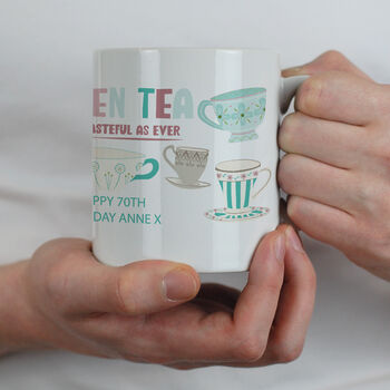 Personalised Seven Tea Tea Mug 70th Birthday Gift, 5 of 6