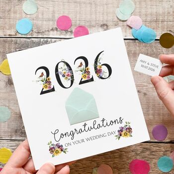 Personalised Wedding Card For Couples, Floral Married In 2026 Design, 4 of 7