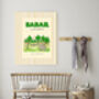 Babar The Elephant Yellow Stripe Nursery Art Print, thumbnail 3 of 3