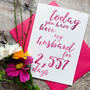 Personalised Days Husband Calligraphy Card, thumbnail 1 of 6