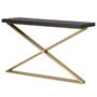 Morcott Storm Polished Steel X Frame Console Table, thumbnail 1 of 2