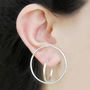Small Circular Double Sterling Silver Hoop Earrings, thumbnail 1 of 2