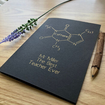 Personalised Coffee Molecule Chemistry Gold Foil Card, 8 of 10