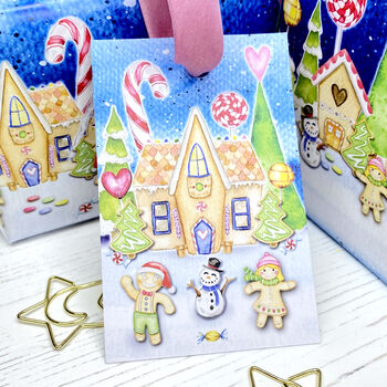 Gingerbread Village Festive Wrapping Paper, 2 of 6