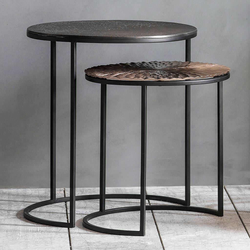 Willow Round Nesting Side Tables – Set Of Two, 1 of 2
