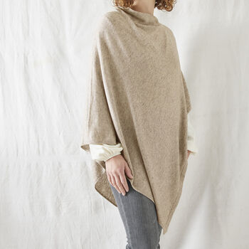 Fair Trade Luxury Soft Fine Knit Merino Cowl Poncho, 3 of 12