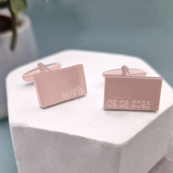 Personalised Initials And Date Cufflinks, 3 of 6