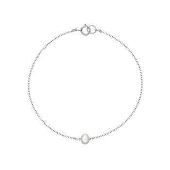 Delicate Gold, Silver, Rose Gold Single Pearl Bracelet, 4 of 8