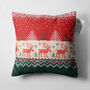 Christmas Deer Cushion Cover With Red, Green And White, thumbnail 5 of 8