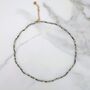 Dalmatian Jasper Skinny Gemstone Beaded Necklace, thumbnail 5 of 9