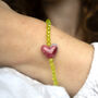 Pistachio And Raspberry Heart Gelato Necklace, thumbnail 5 of 6