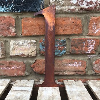 Large Rusted Metal House Numbers, 3 of 11