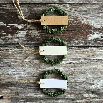 Handmade Mini Wreaths Table Place Cards Set Of Four, 4 of 4