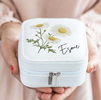 Personalised Birth Flower Jewellery Case, 4 of 5