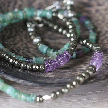 Long Amethyst And Emerald Necklace, 8 of 12