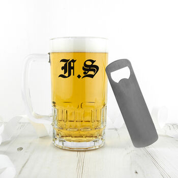 Monogrammed Medieval Style Beer Glass Tankard, 3 of 7