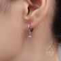 Asymmetric Tiny Cz Starburst Huggie Hoops, thumbnail 3 of 12