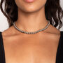 Sterling Silver Beaded Ball Chain Choker Necklace, thumbnail 4 of 10