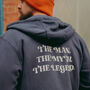 Man Myth Legend Back Print Zip Up Hoodie, thumbnail 3 of 5