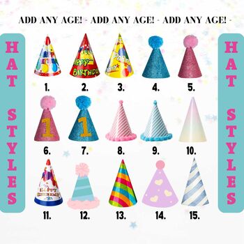 Personalised Party Bag Stickers With Photo And Party Hat, 5 of 5