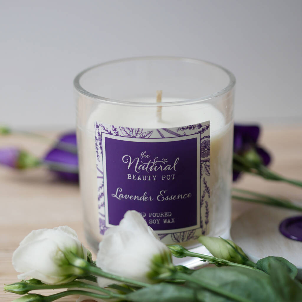 Lavender Essence Hand Poured Soy Candle By The Natural Beauty Pot