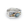 Freshwater Pearl And Teardrop Blue Topaz Ring, thumbnail 4 of 9