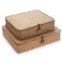 Pack Of Two Rectangular Seagrass Storage Box With Lids, thumbnail 2 of 4
